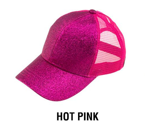 Gorros de moño desordenado con purpurina C.C