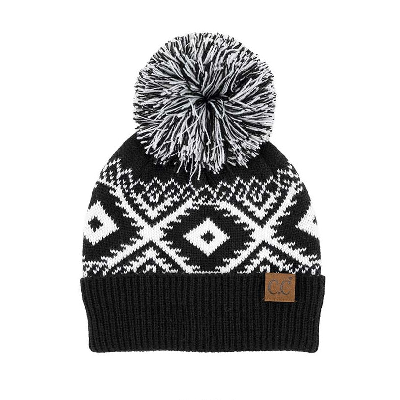 Gorro de punto C.C® Aztec con pompón