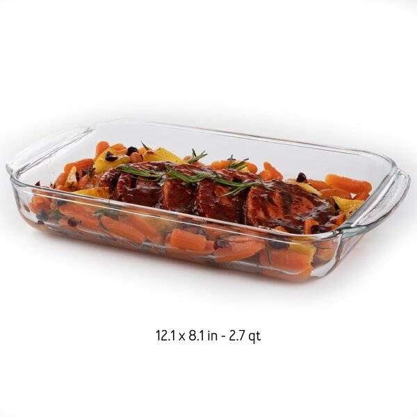 Set de 3 fuentes de cristal transparente para horno