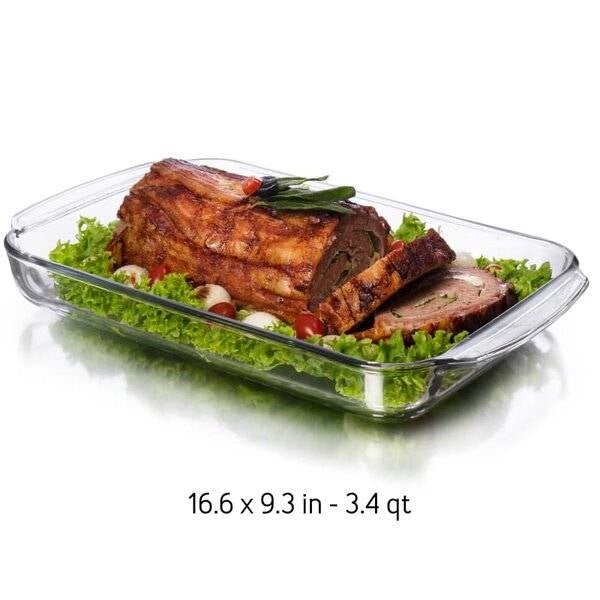 Set de 3 fuentes de cristal transparente para horno