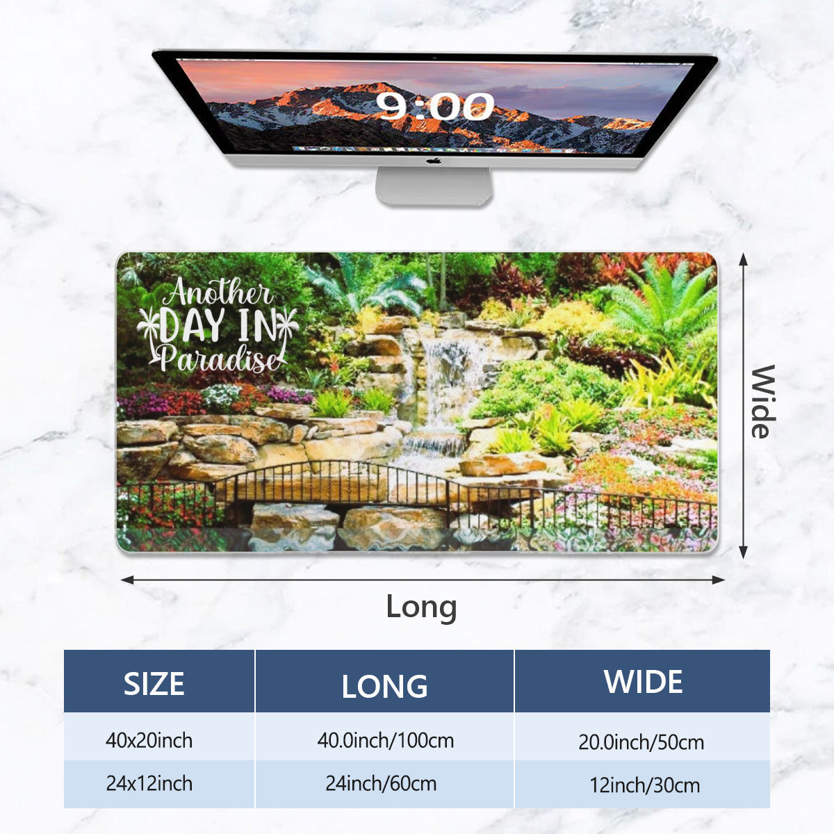 Another Day In Paradise Tropical Waterfall Mousepad Desk Mat - available in 2 sizes