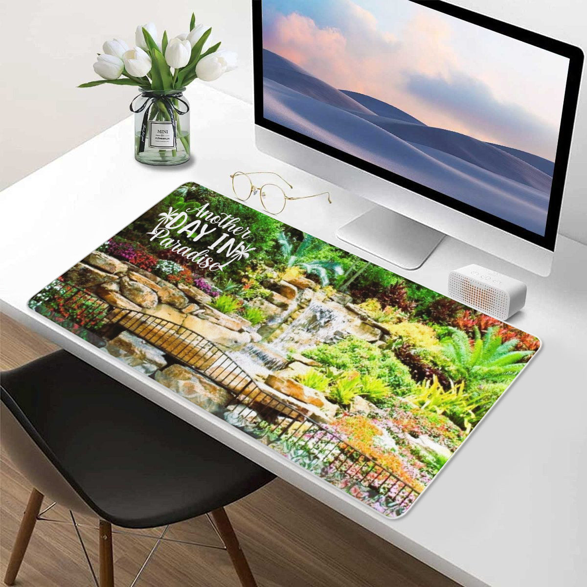 Another Day In Paradise Tropical Waterfall Mousepad Desk Mat - available in 2 sizes