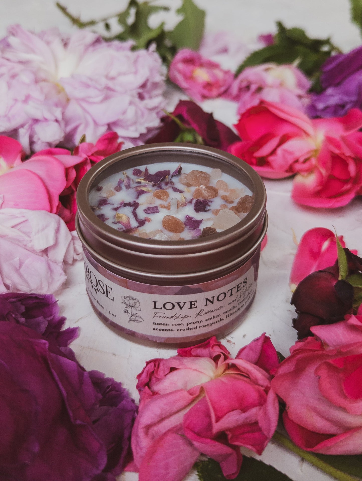 LOVE NOTES Rose + Pink Salt Candle