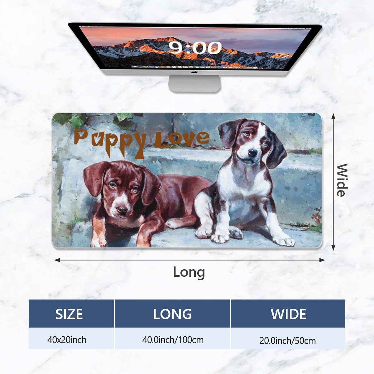 Puppy Love Cute Puppies 40" x 20" Desk Mat