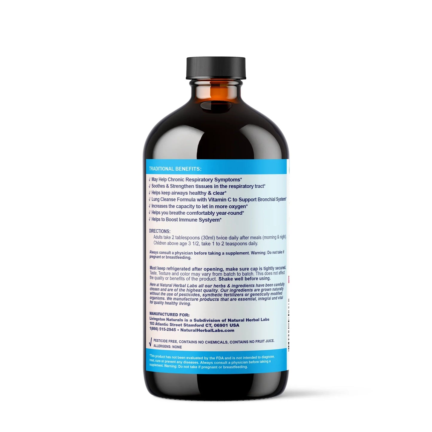 Lung & Breathing Cleanse – Organic Herbal Respiratory Support Tonic