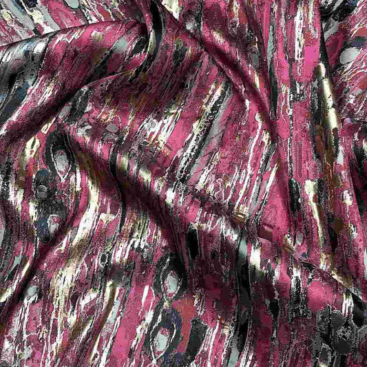 Fuchsia LYNN Jacquard Print Metallic Tablecloth – Custom Size Wedding & Home Décor Linen
