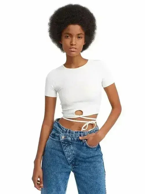Lace Up Crop Top