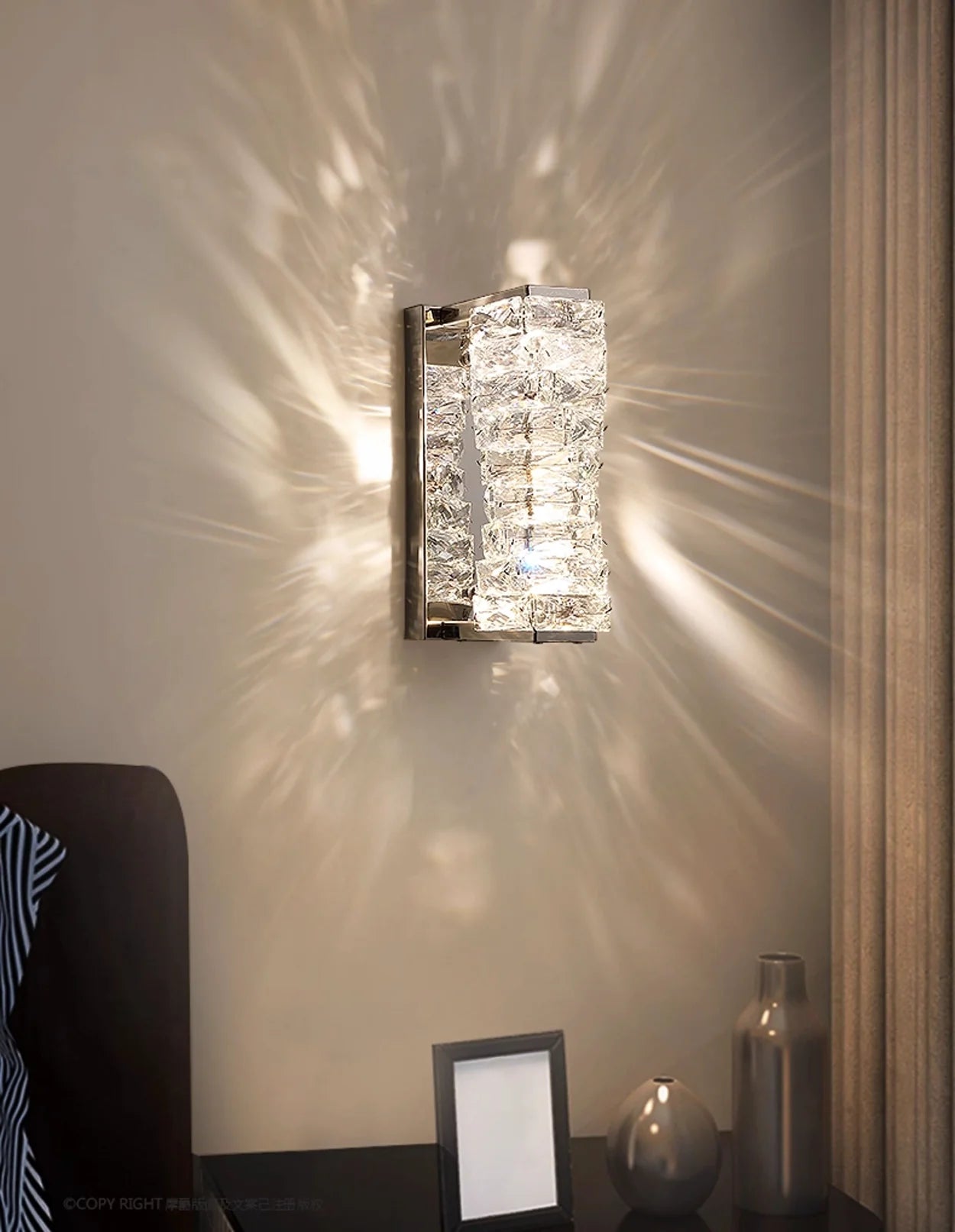 Aplique de pared laminado de cristal