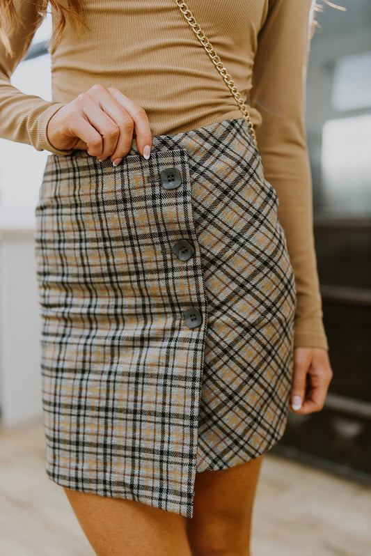 Minifalda-pantalón de cuadros "Late To Class"
