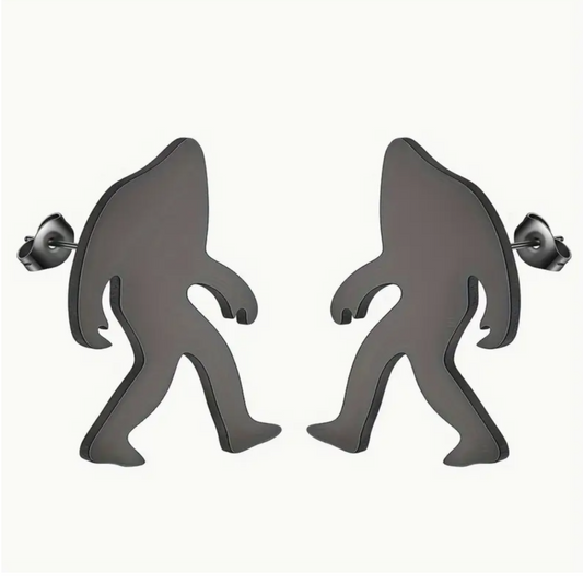 Pendientes de tuerca de acero inoxidable Bigfoot/Sasquatch