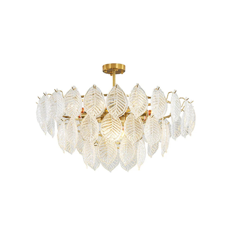 Candelabro moderno de cristal con forma de hoja
