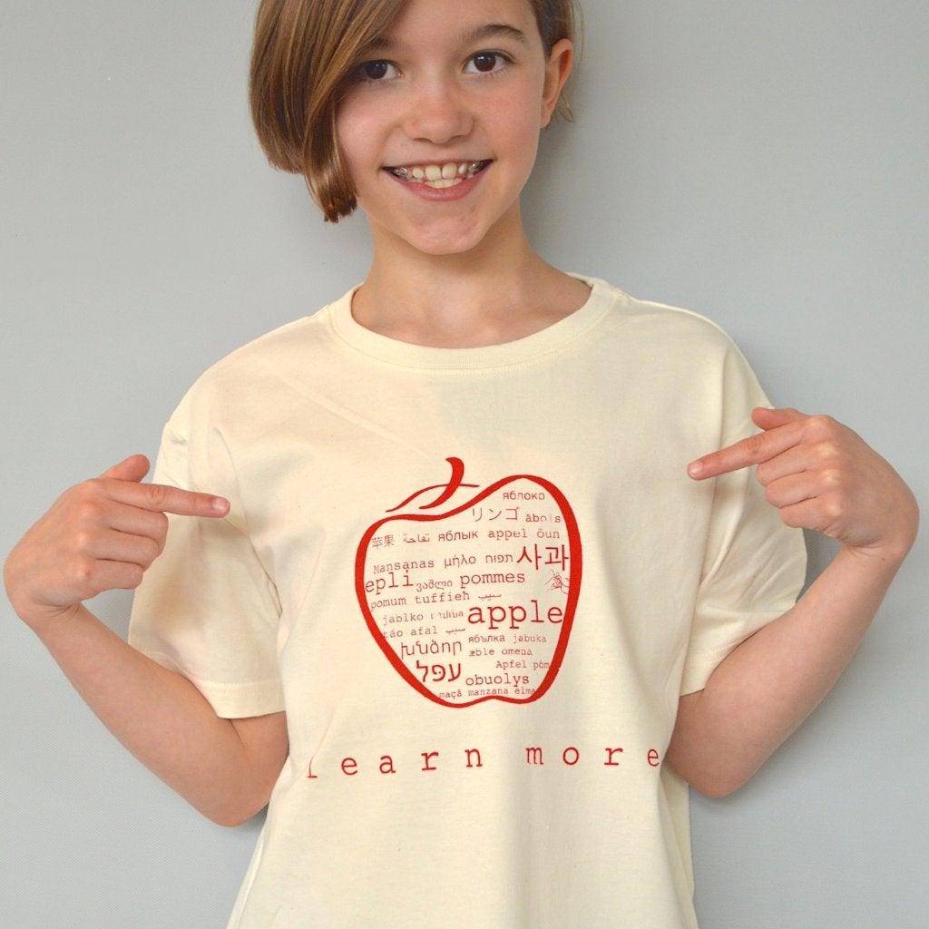 "Learn More" Apple T-Shirt for Kids