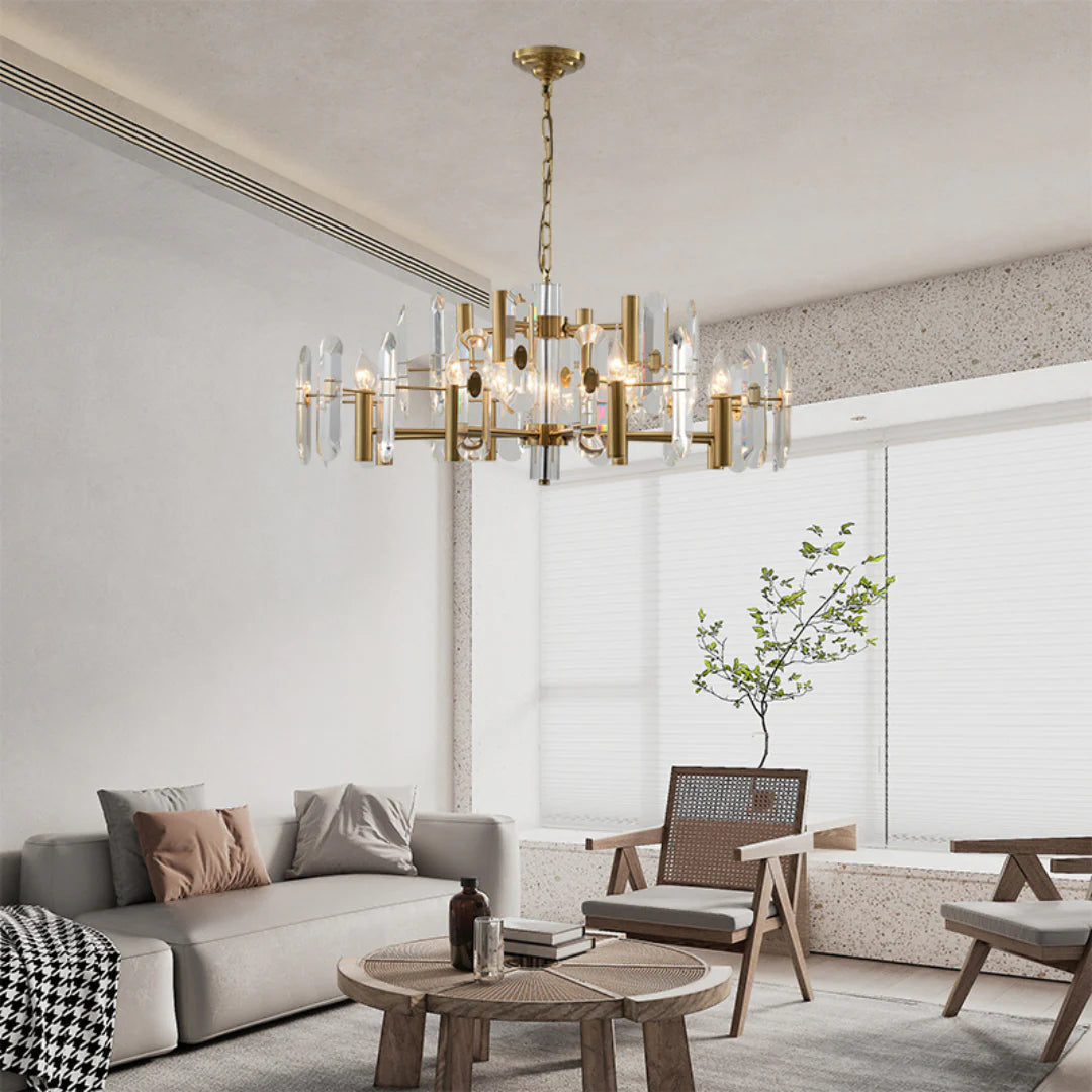 Candelabro de cristal para dormitorio, techo de bar