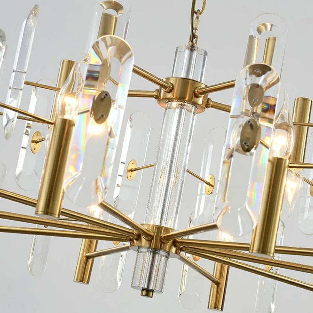 Candelabro de cristal para dormitorio, techo de bar