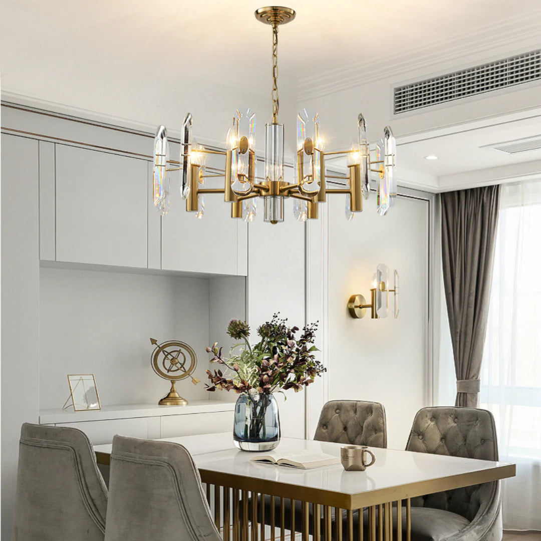 Candelabro de cristal para dormitorio, techo de bar