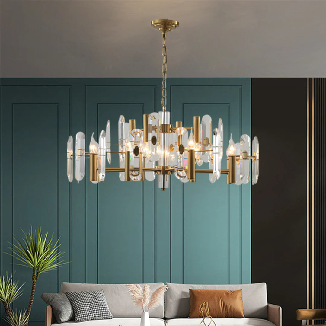 Candelabro de cristal para dormitorio, techo de bar