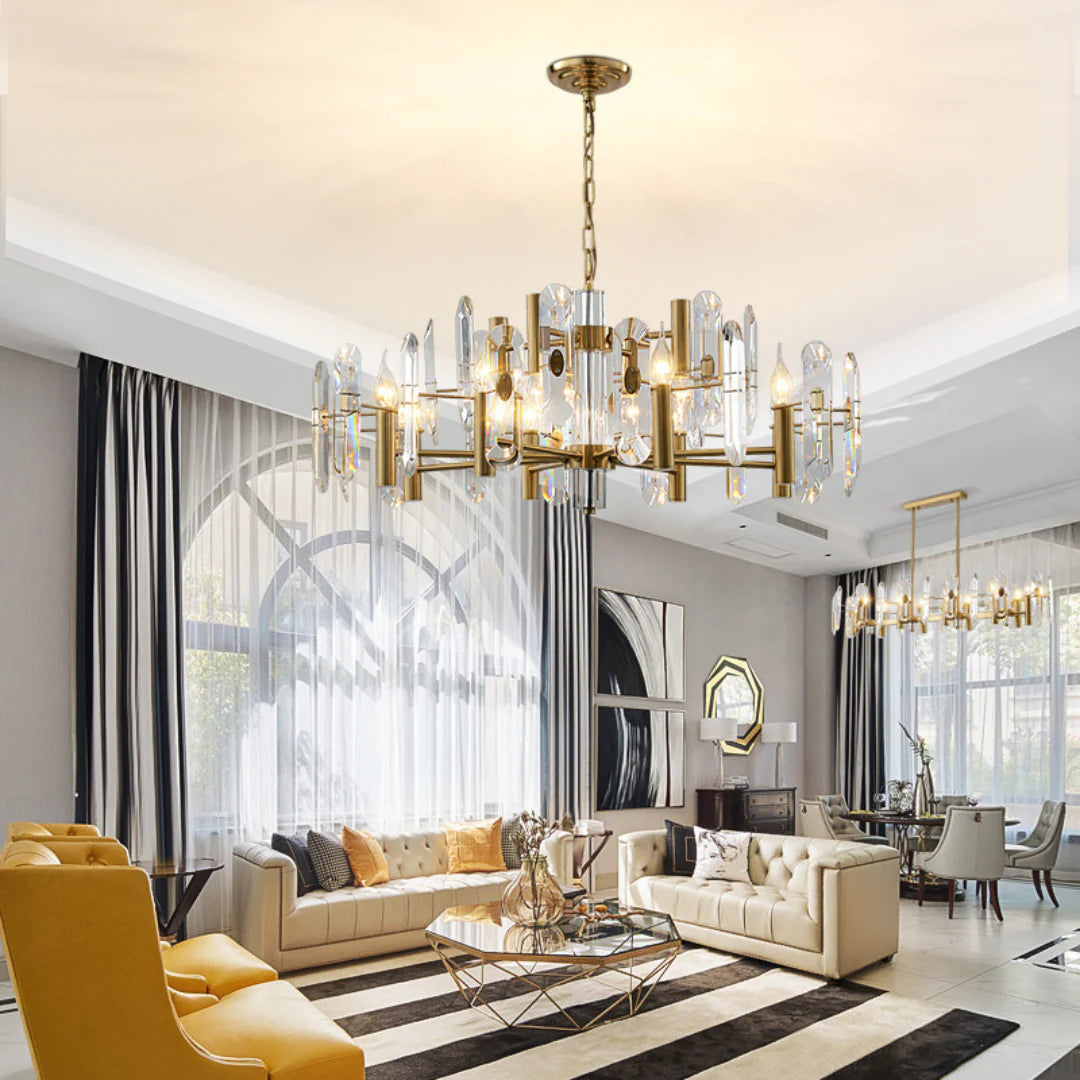 Candelabro de cristal para dormitorio, techo de bar