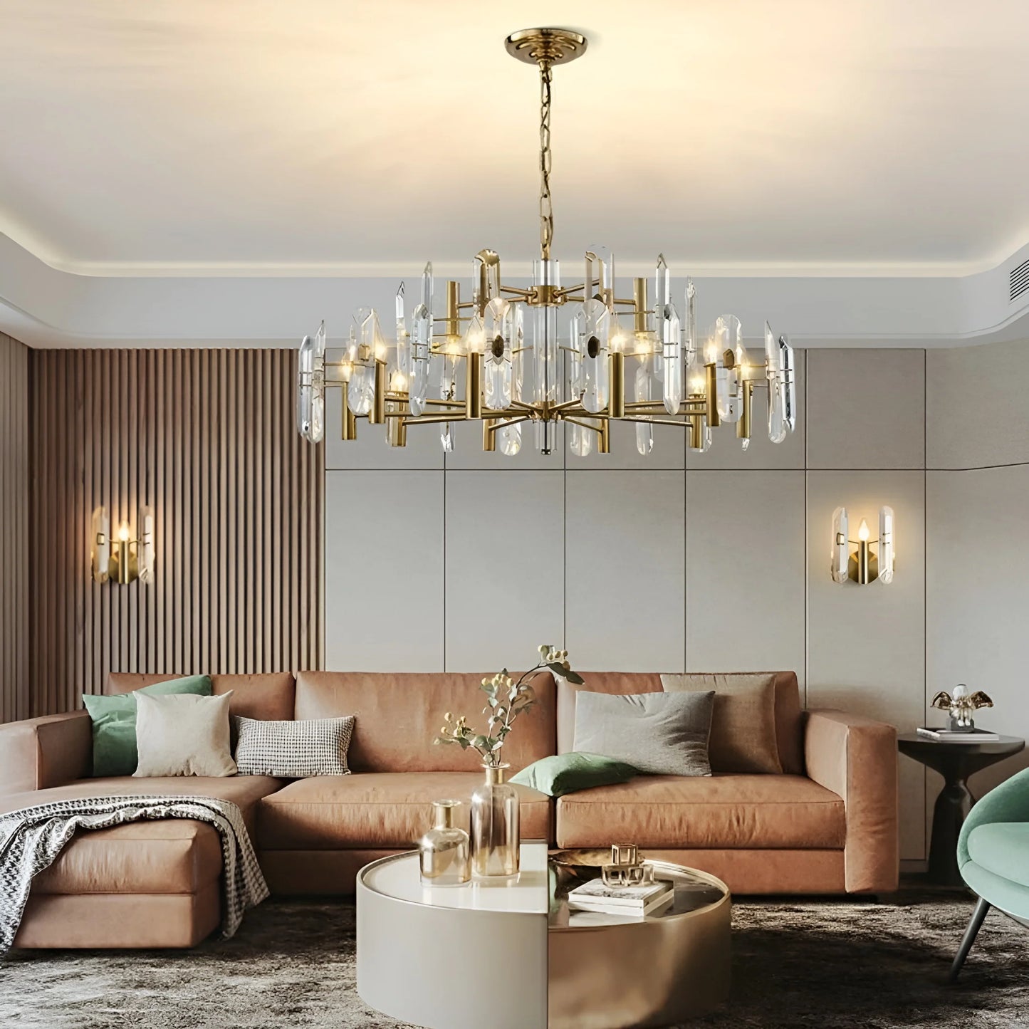 Candelabro de cristal para dormitorio, techo de bar
