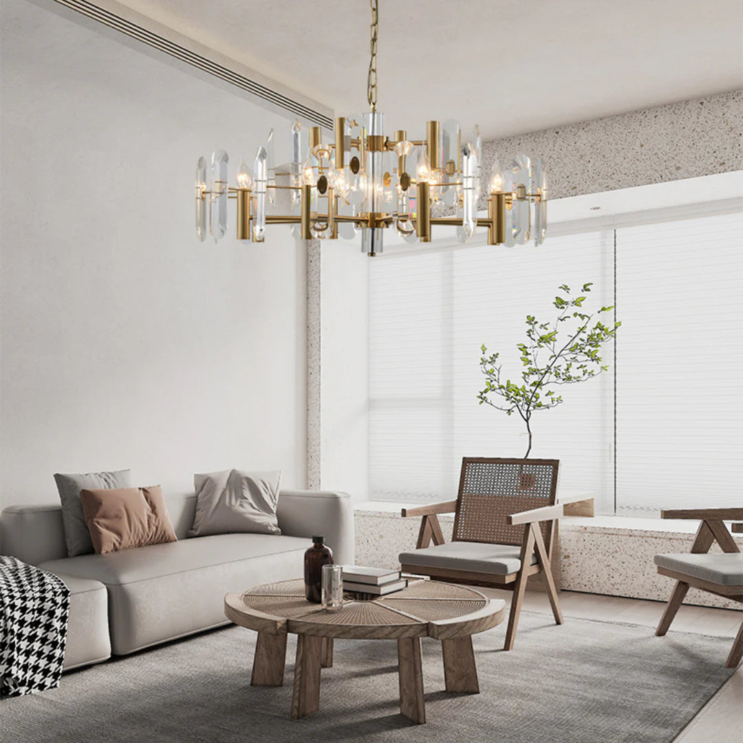 Candelabro de cristal para dormitorio, techo de bar
