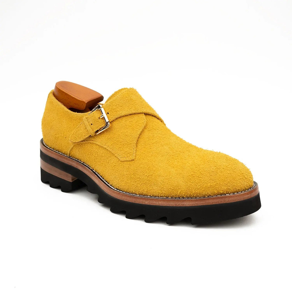 Yellow Cow Leather Monk Shoes