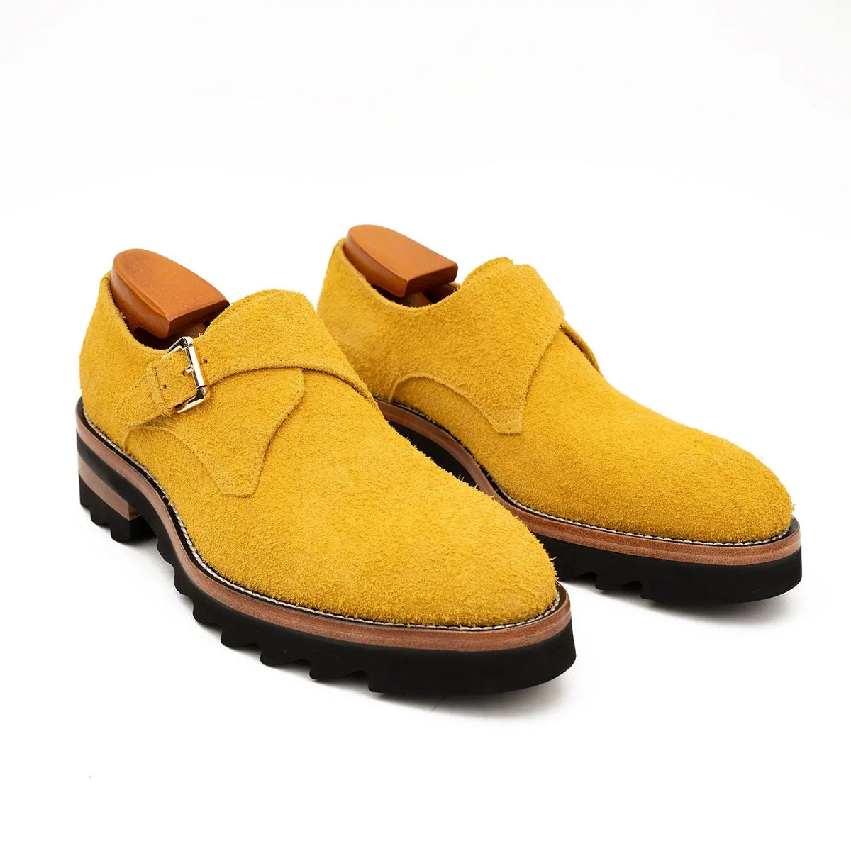 Yellow Cow Leather Monk Shoes