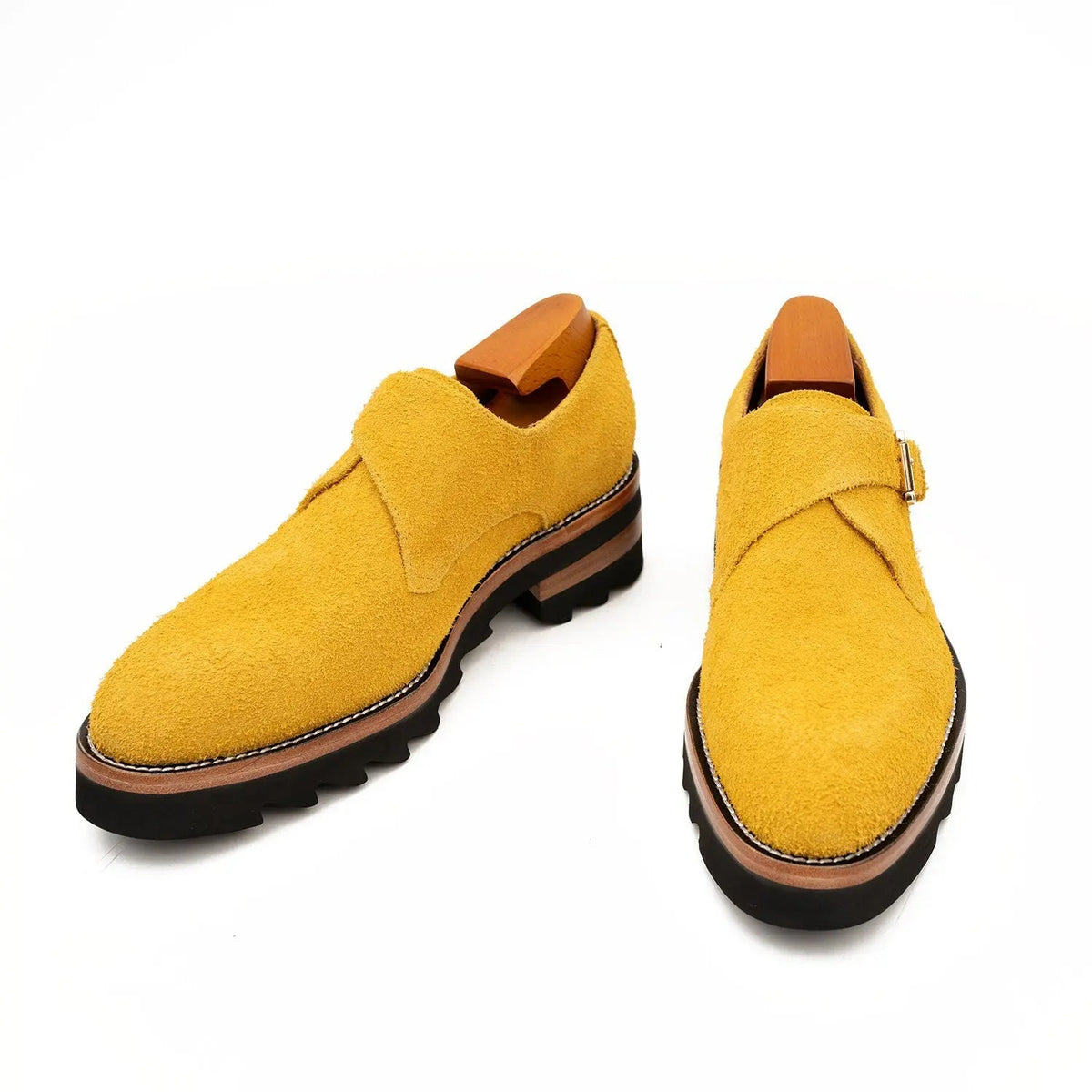 Yellow Cow Leather Monk Shoes