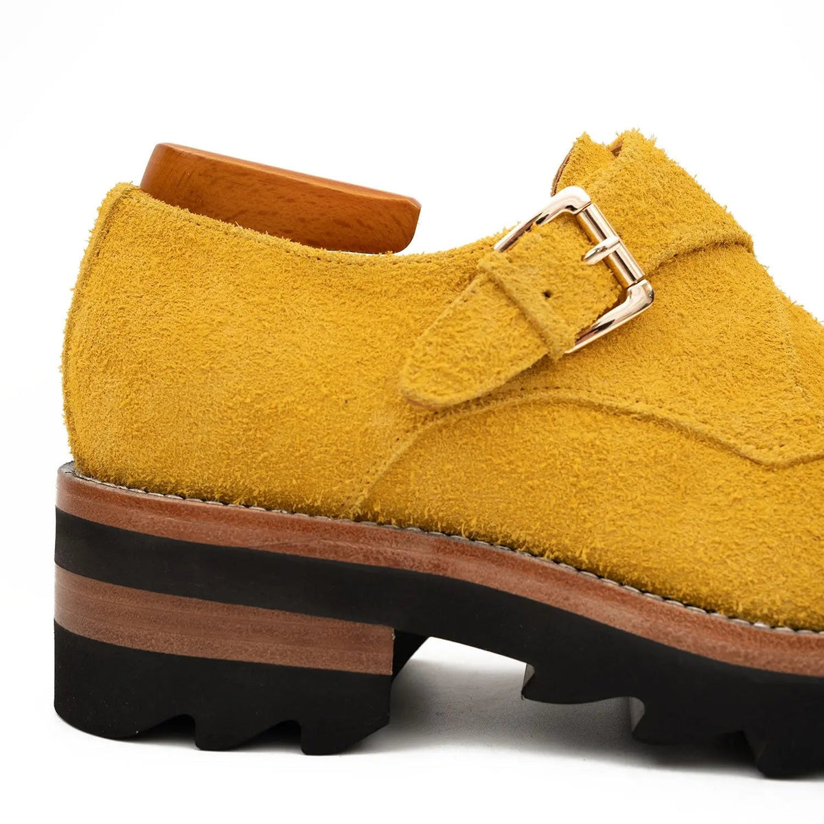 Yellow Cow Leather Monk Shoes