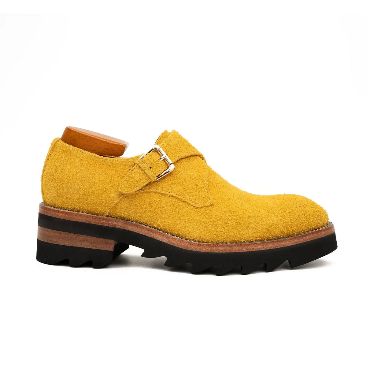 Yellow Cow Leather Monk Shoes