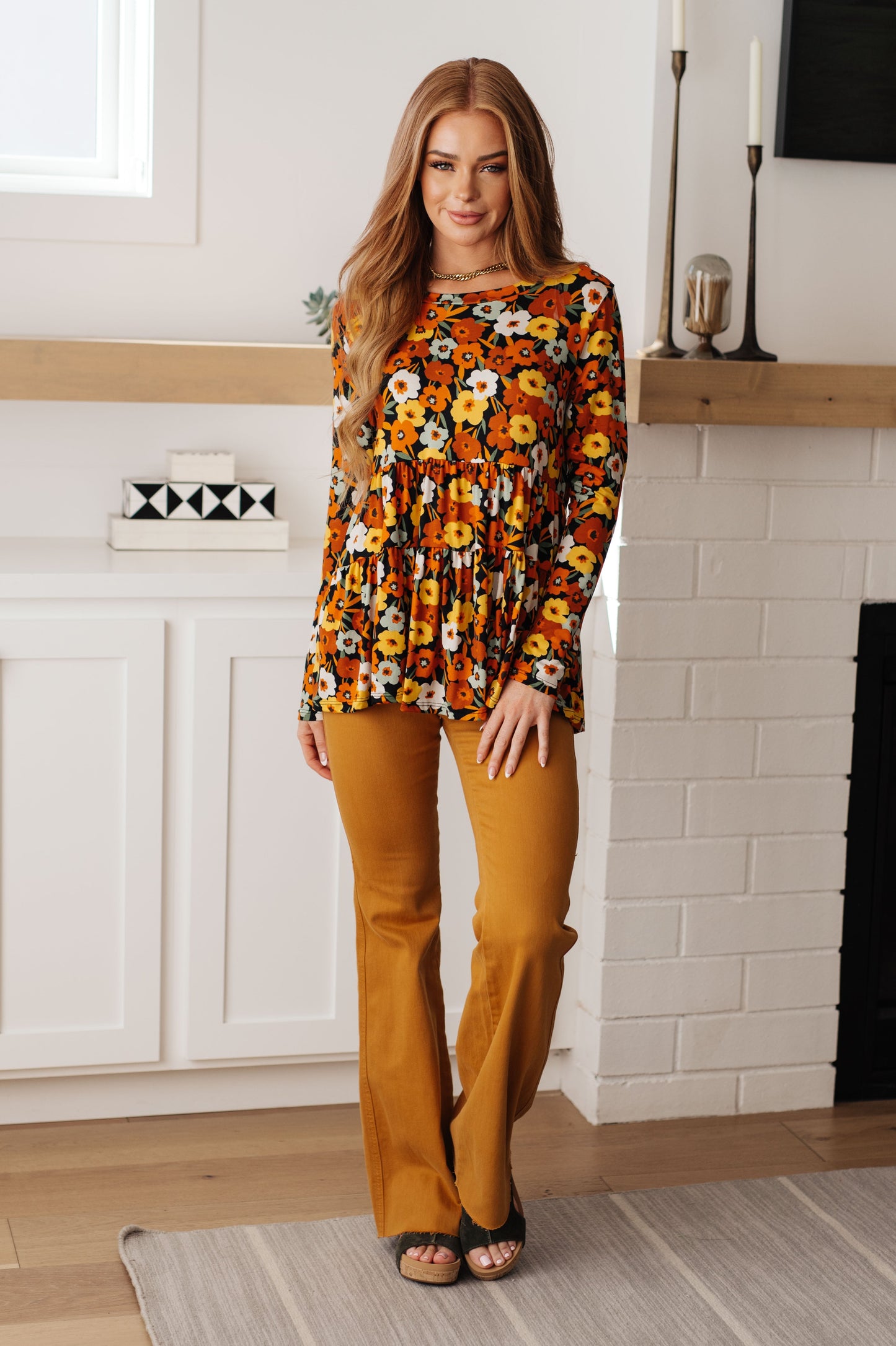 Top estilo babydoll floral "Let's Get Going"