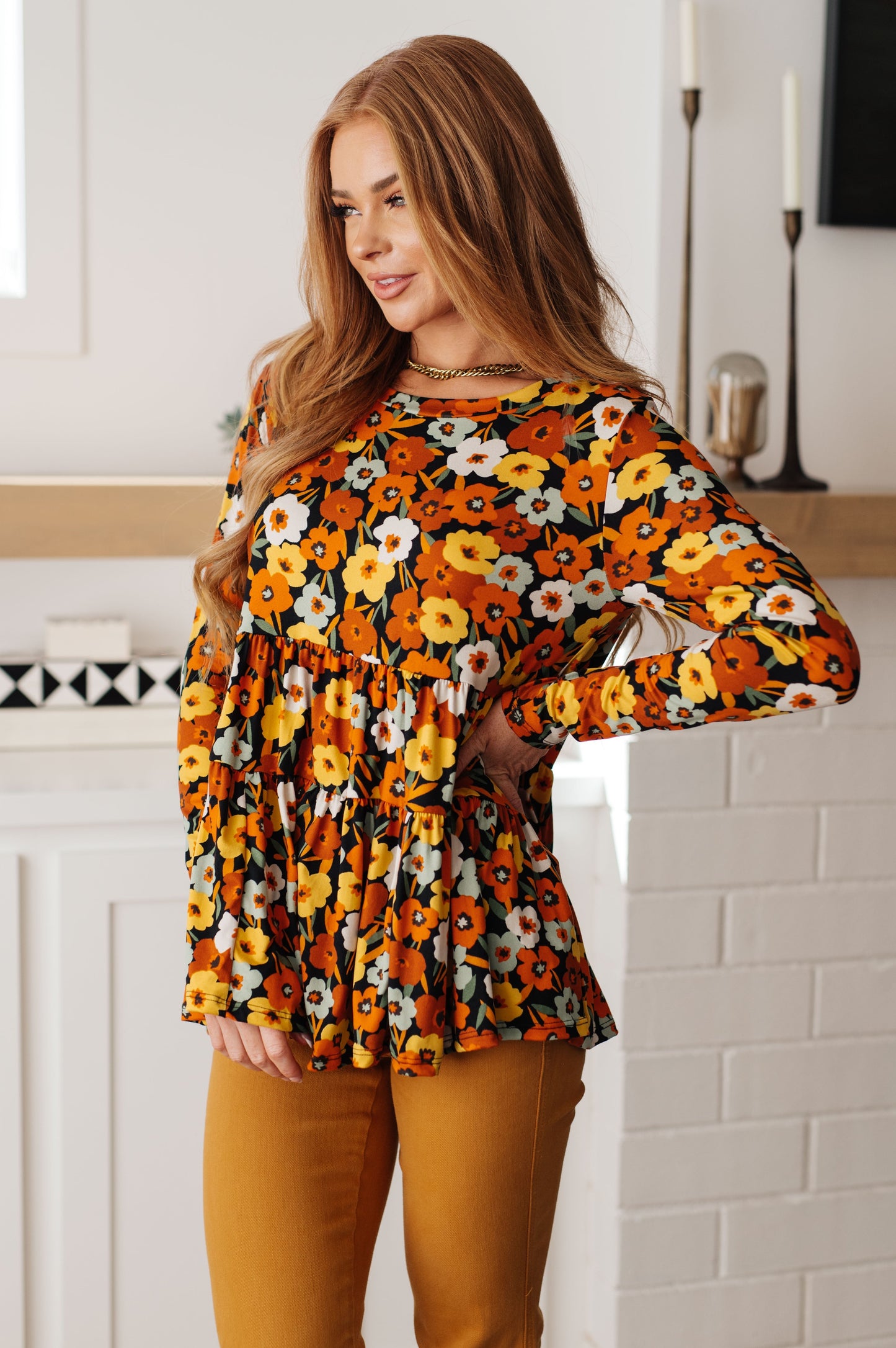 Top estilo babydoll floral "Let's Get Going"