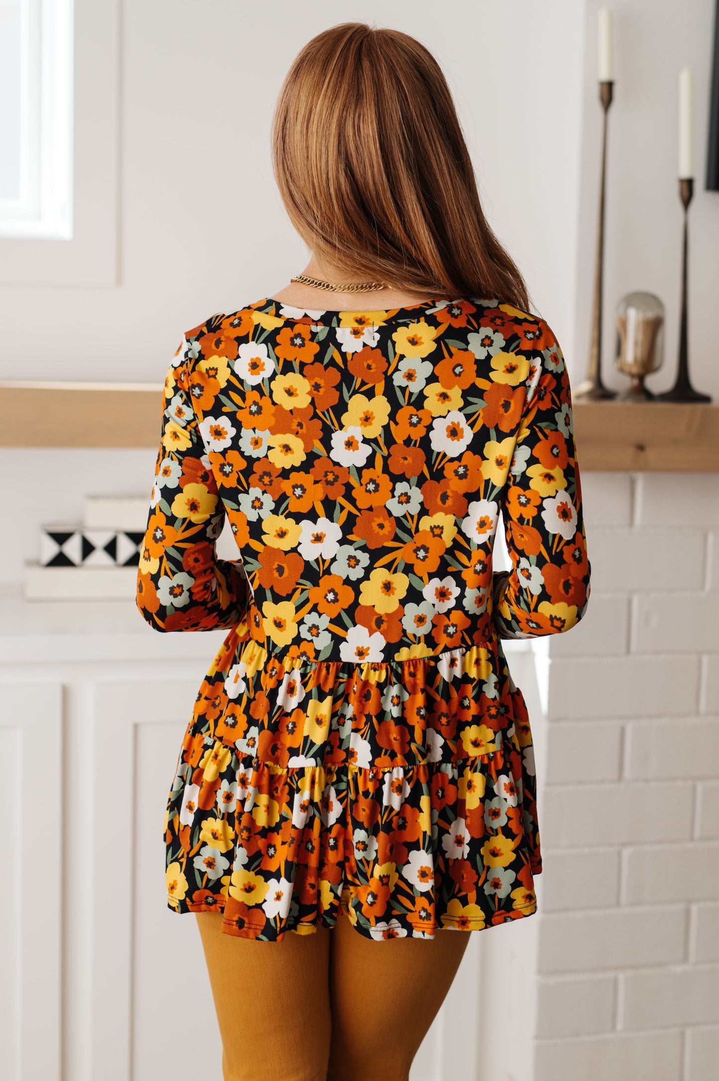 Top estilo babydoll floral "Let's Get Going"