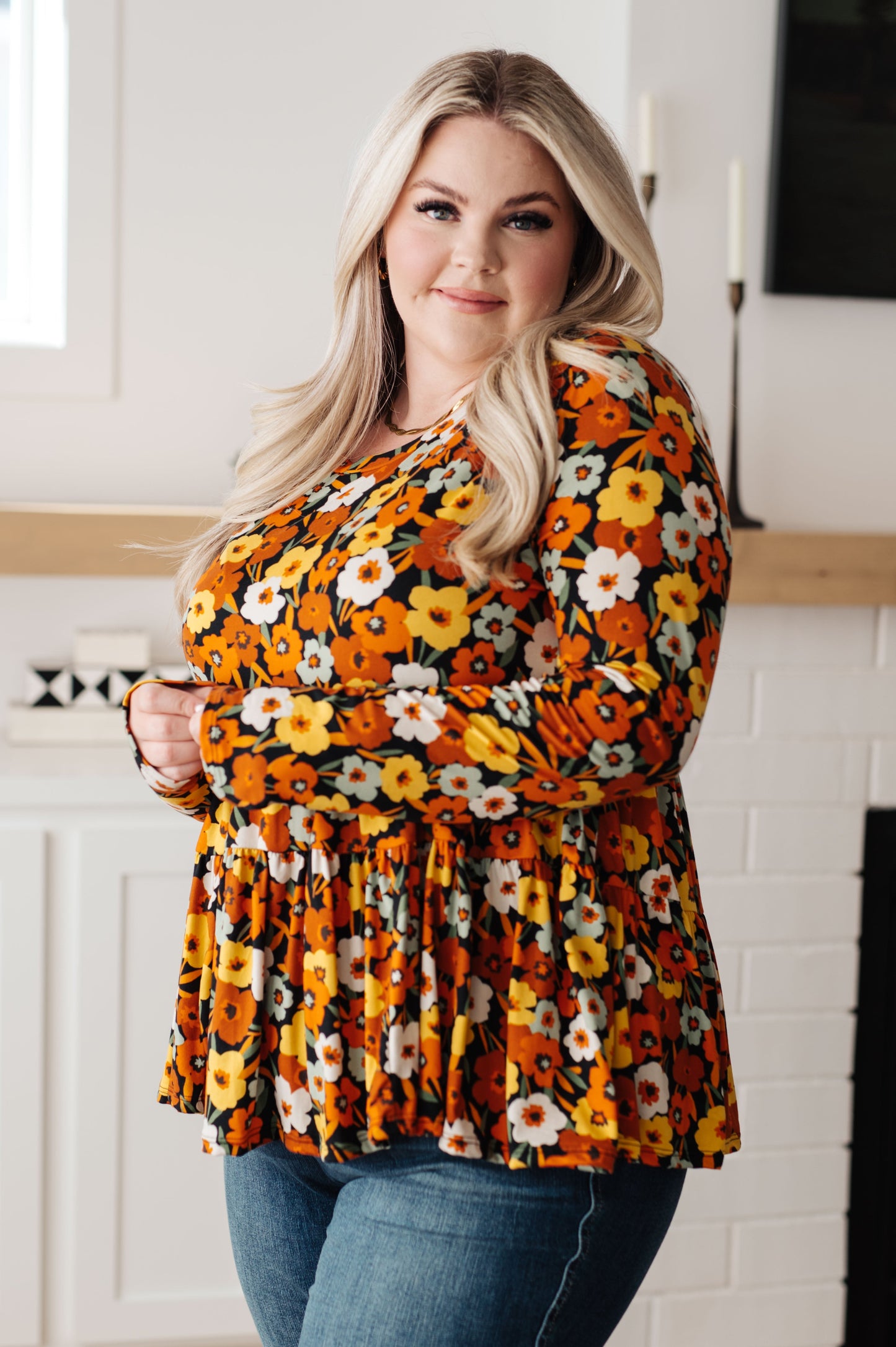 Top estilo babydoll floral "Let's Get Going"