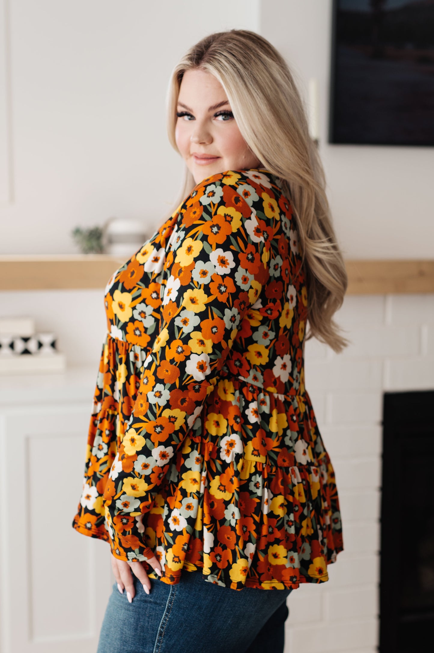 Top estilo babydoll floral "Let's Get Going"