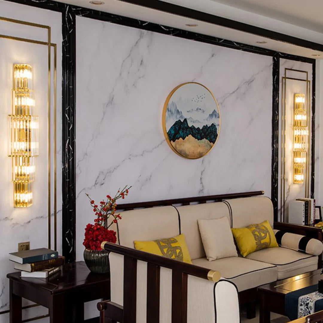 Lámpara de pared de cristal en capas de lujo ligero