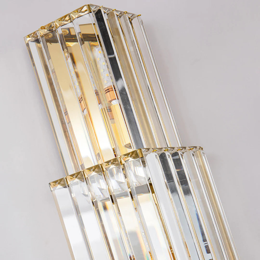 Lámpara de pared de cristal en capas de lujo ligero