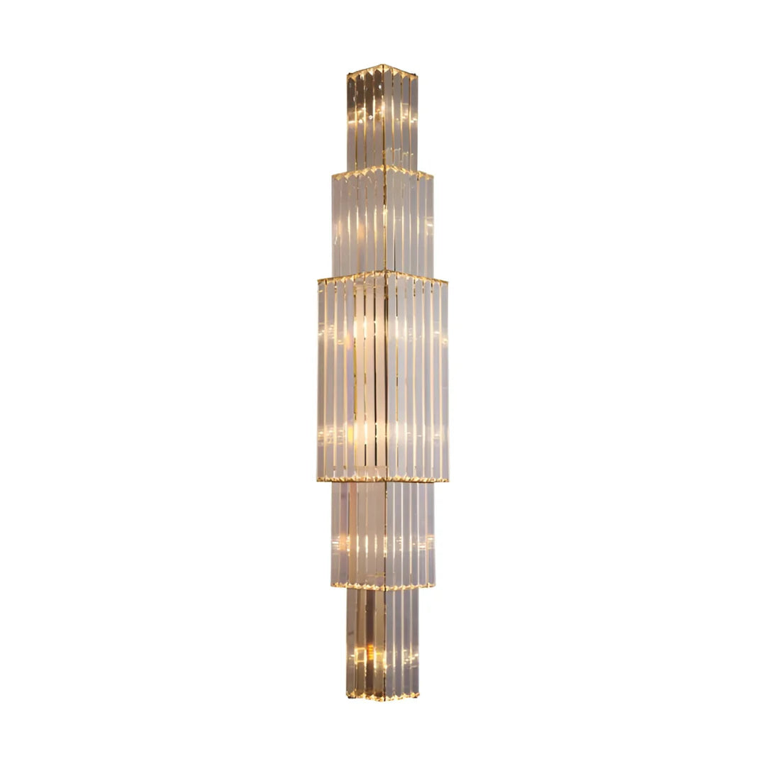 Lámpara de pared de cristal en capas de lujo ligero
