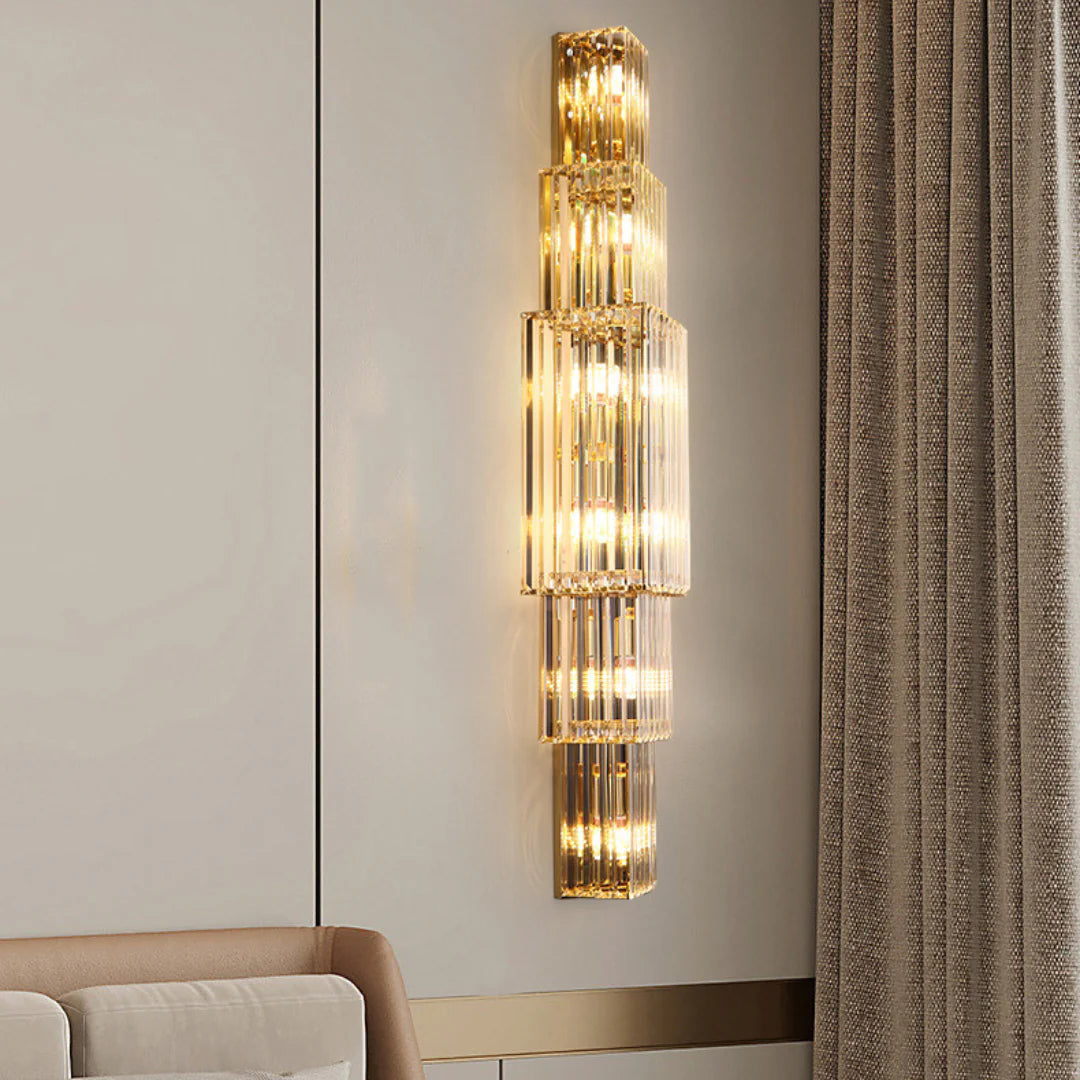 Lámpara de pared de cristal en capas de lujo ligero