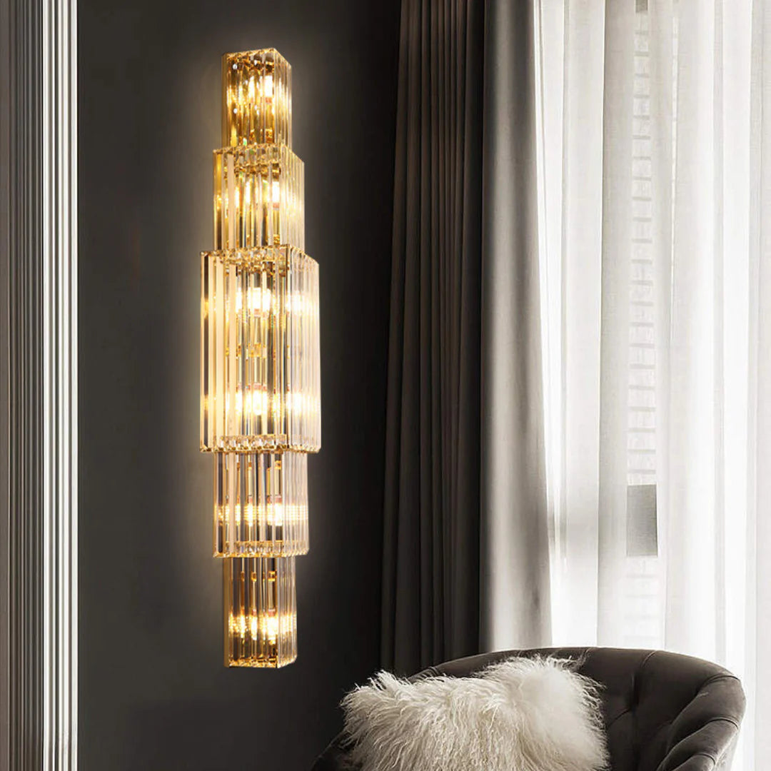 Lámpara de pared de cristal en capas de lujo ligero