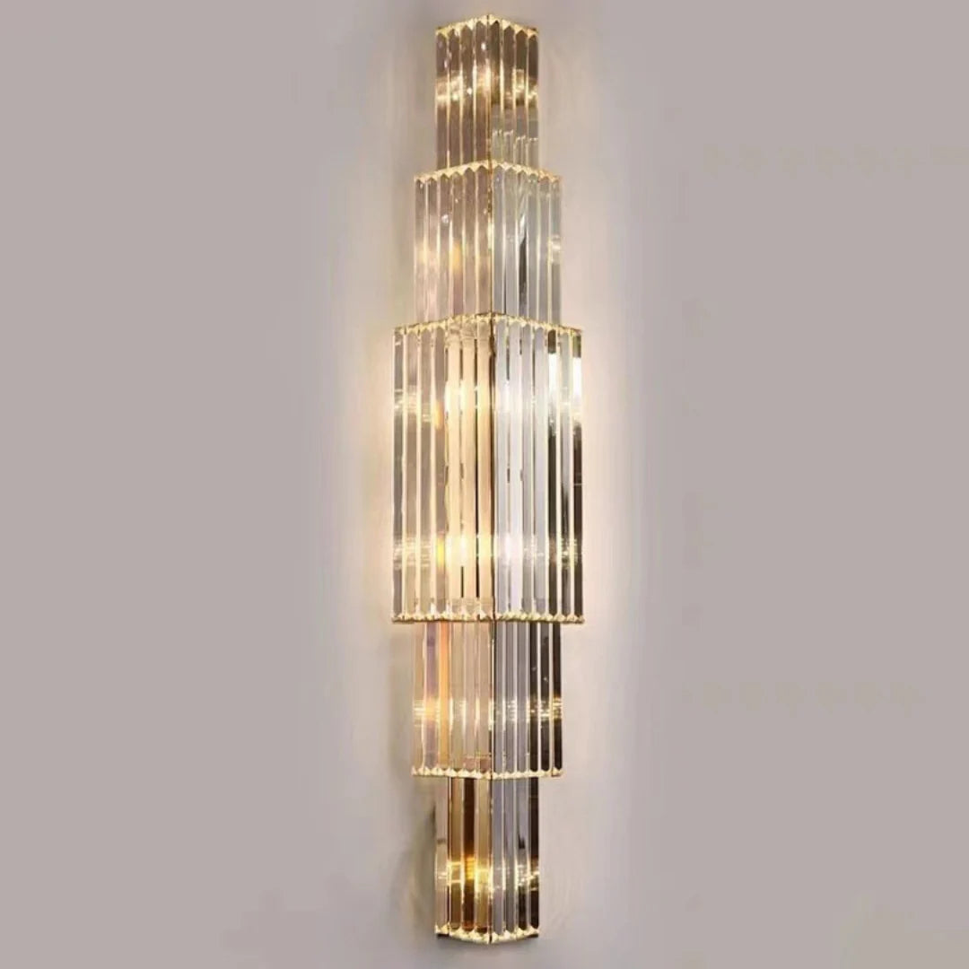 Lámpara de pared de cristal en capas de lujo ligero