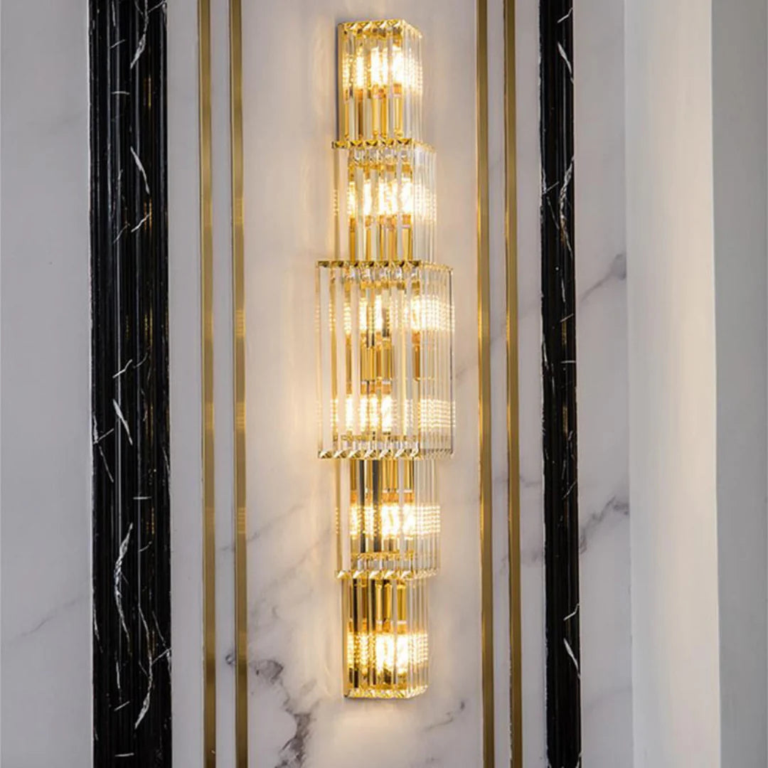 Lámpara de pared de cristal en capas de lujo ligero