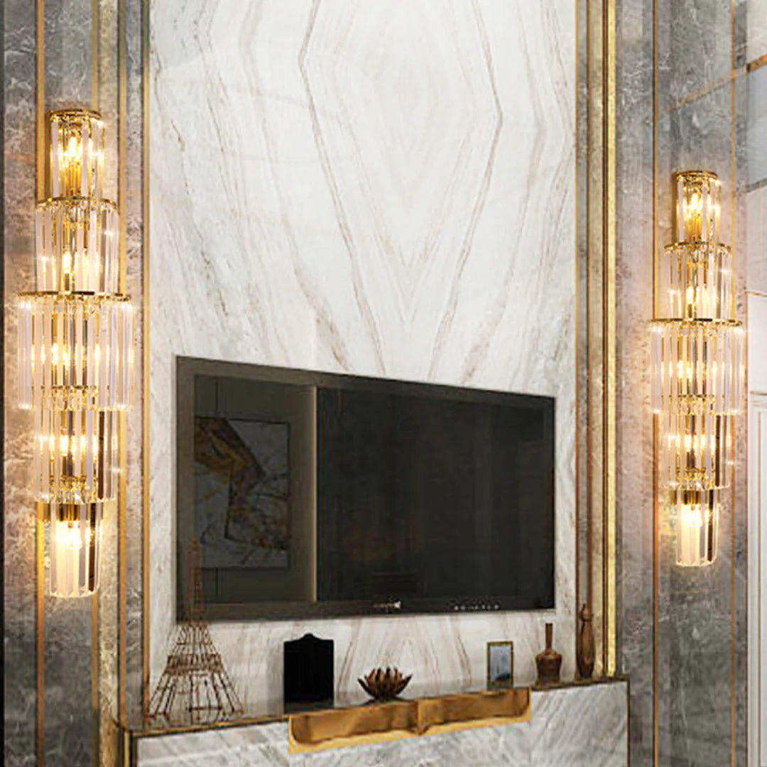 Lámpara de pared de cristal en capas de lujo ligero