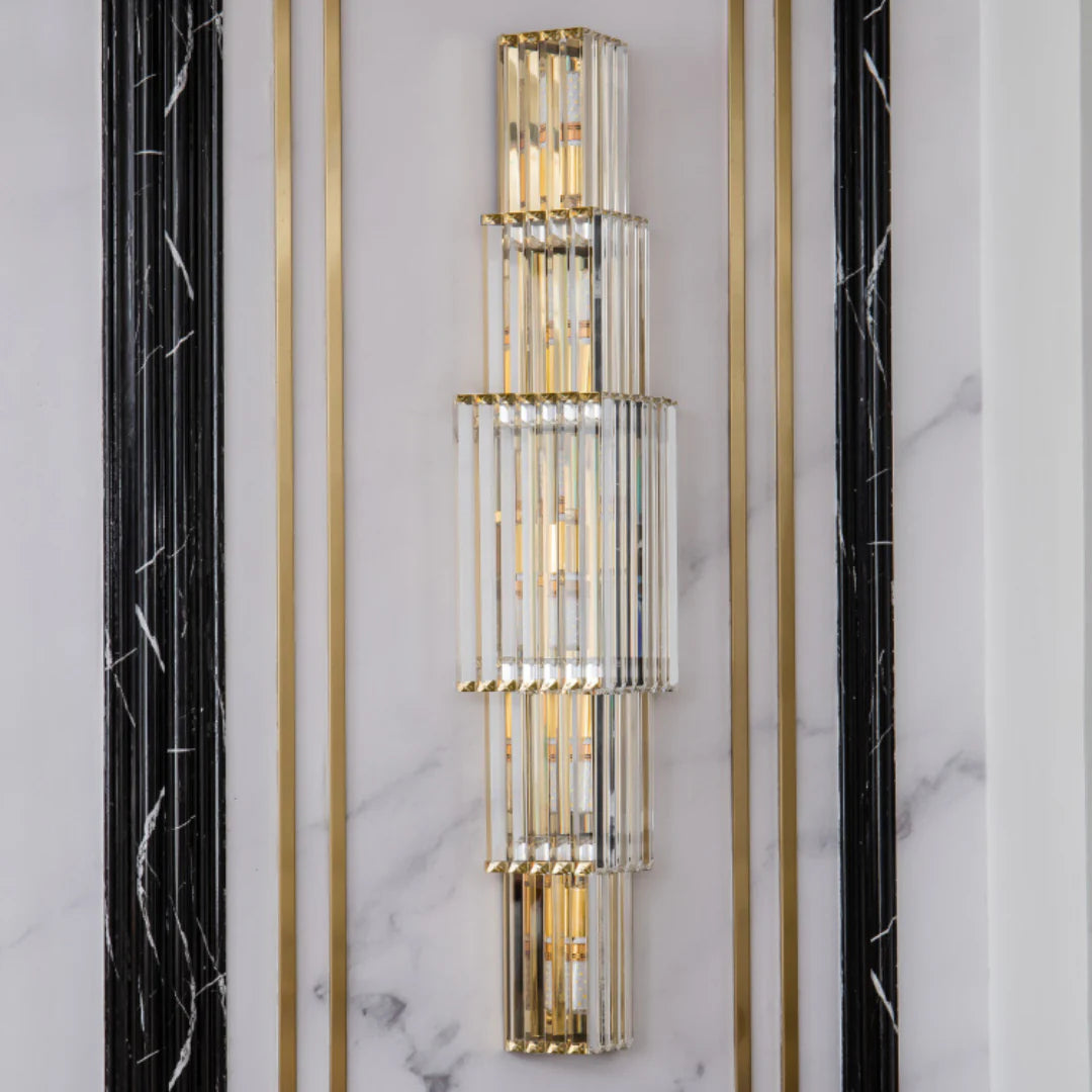 Lámpara de pared de cristal en capas de lujo ligero