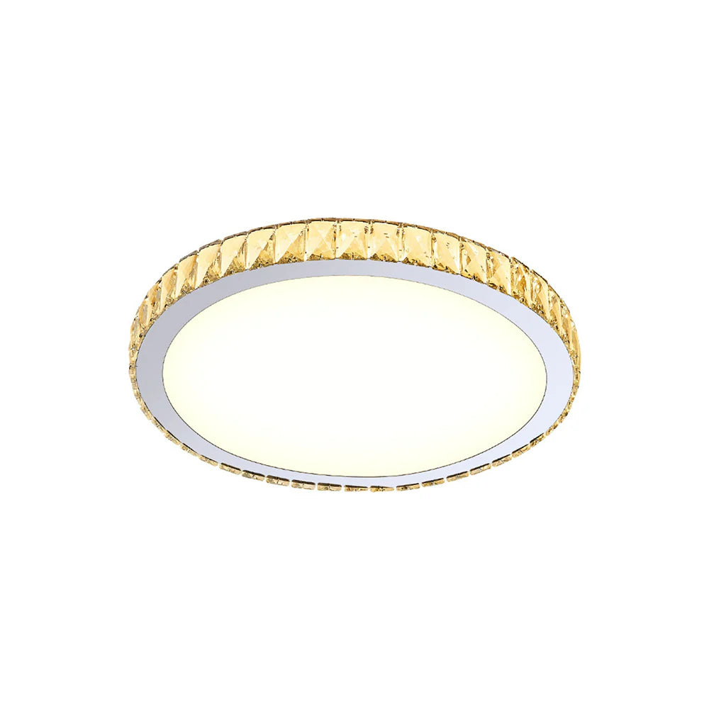 Lámpara de techo redonda de cristal estilo lujo ligero