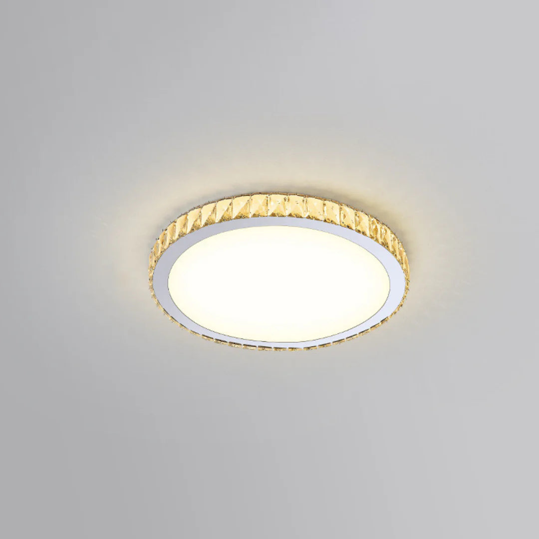 Lámpara de techo redonda de cristal estilo lujo ligero