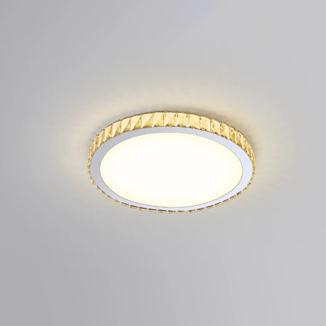 Lámpara de techo redonda de cristal estilo lujo ligero
