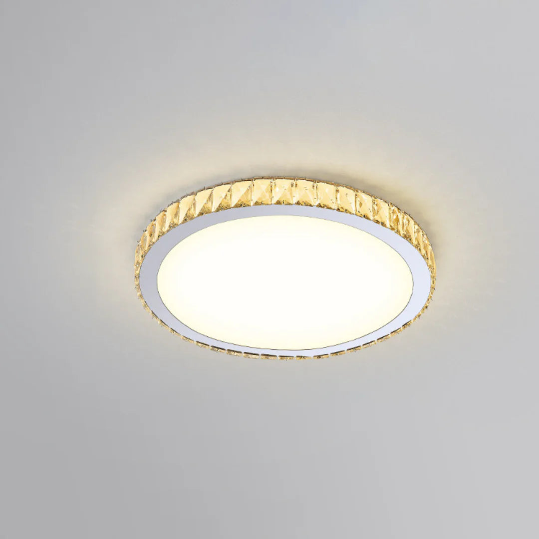 Lámpara de techo redonda de cristal estilo lujo ligero