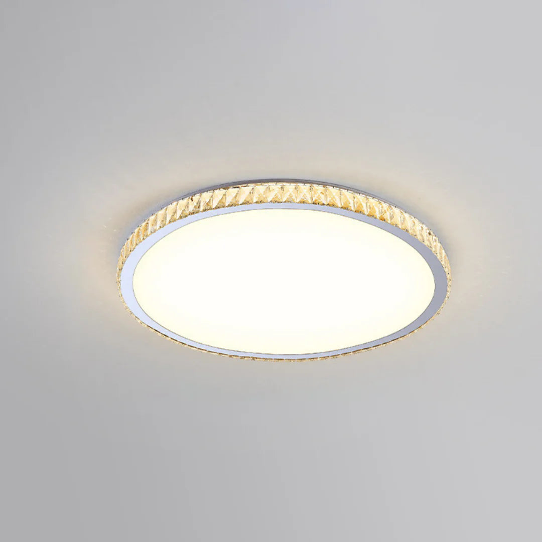 Lámpara de techo redonda de cristal estilo lujo ligero