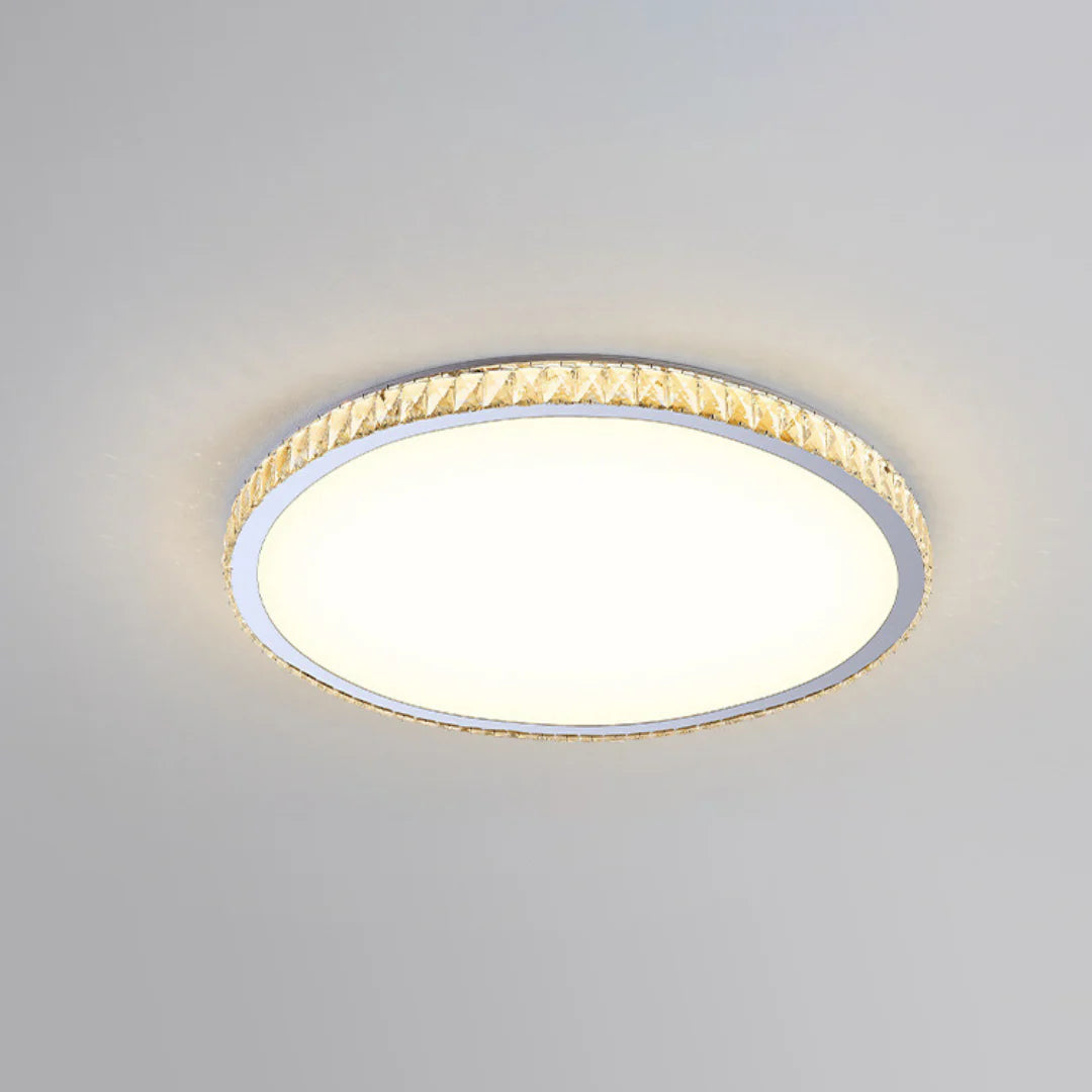 Lámpara de techo redonda de cristal estilo lujo ligero