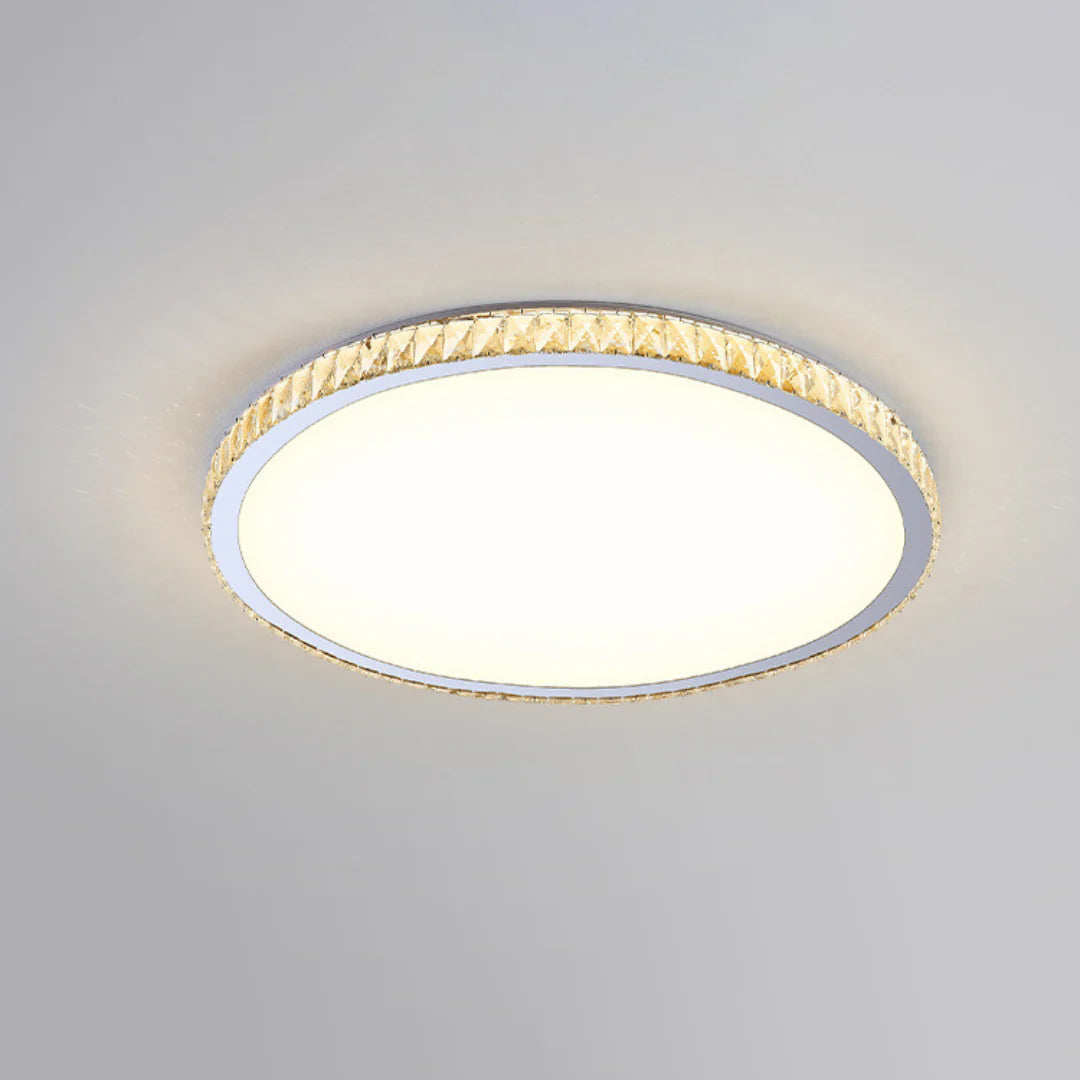 Lámpara de techo redonda de cristal estilo lujo ligero
