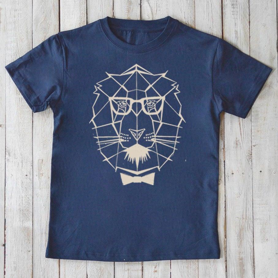 Geometric Lion T-Shirt for Kids